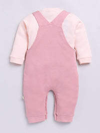 Moms Love Infants Boys Pure Cotton Applique Detail Dungaree With T-Shirt