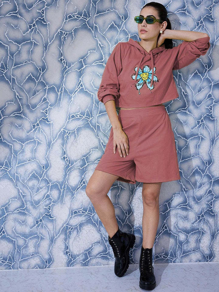 Athena Graphic Printed Sweatshirt With Short Co-Ords