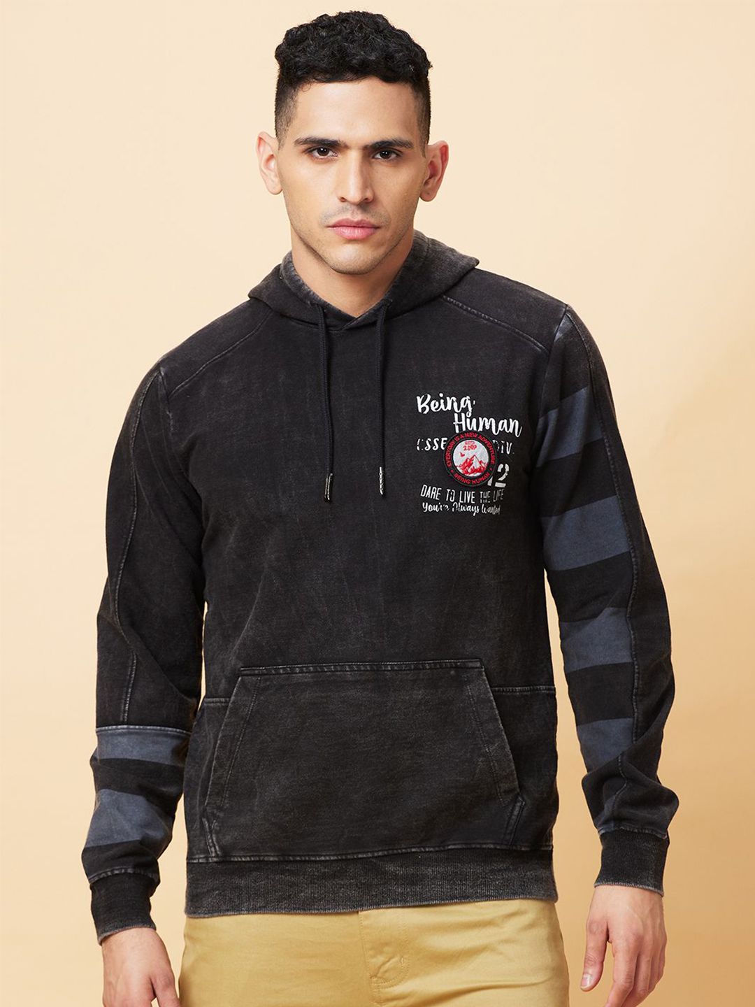 Being Human Printed Hooded Sweatshirts