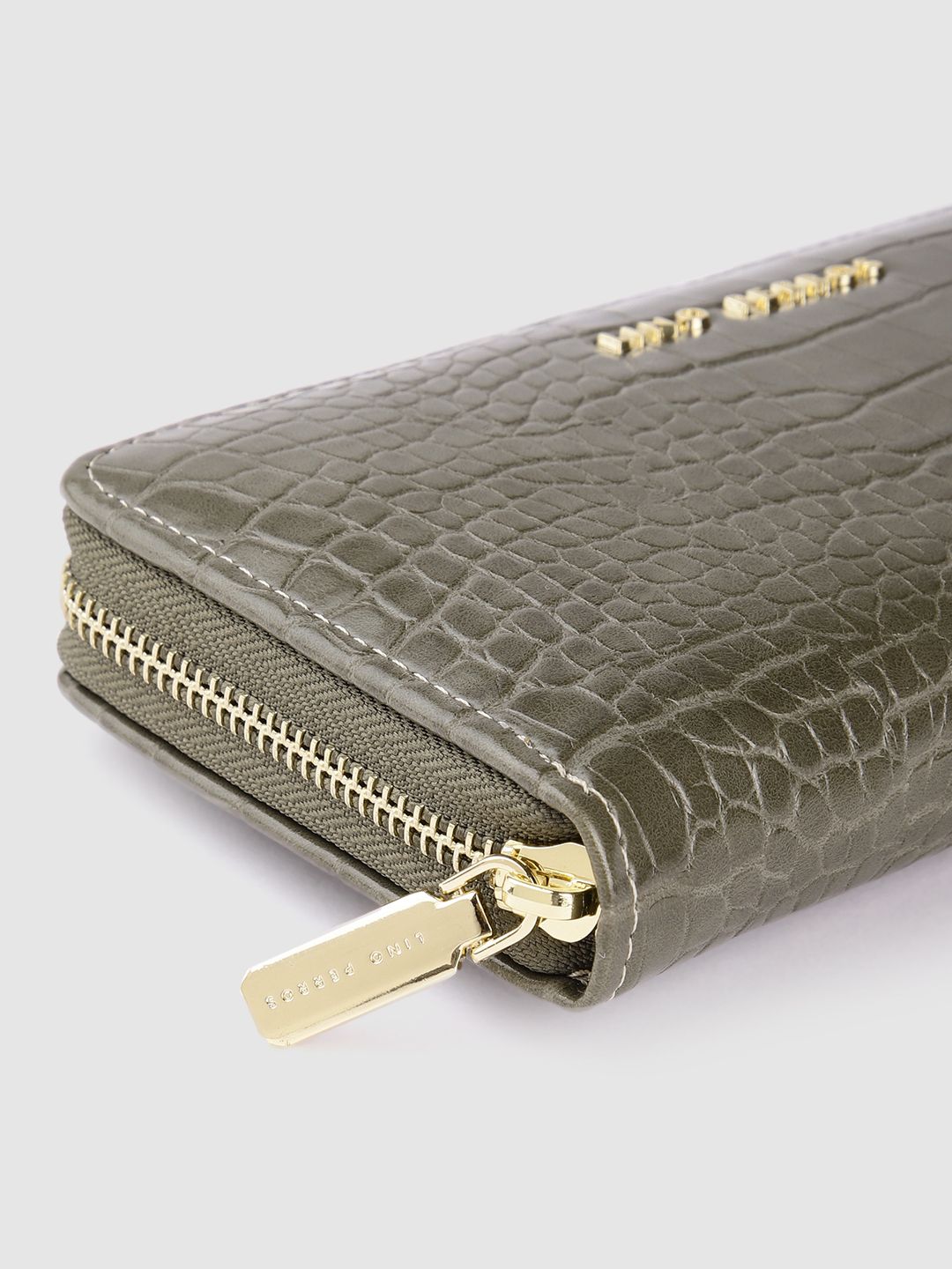 Lino Perros Women Croc Textured Zip Around Wallet