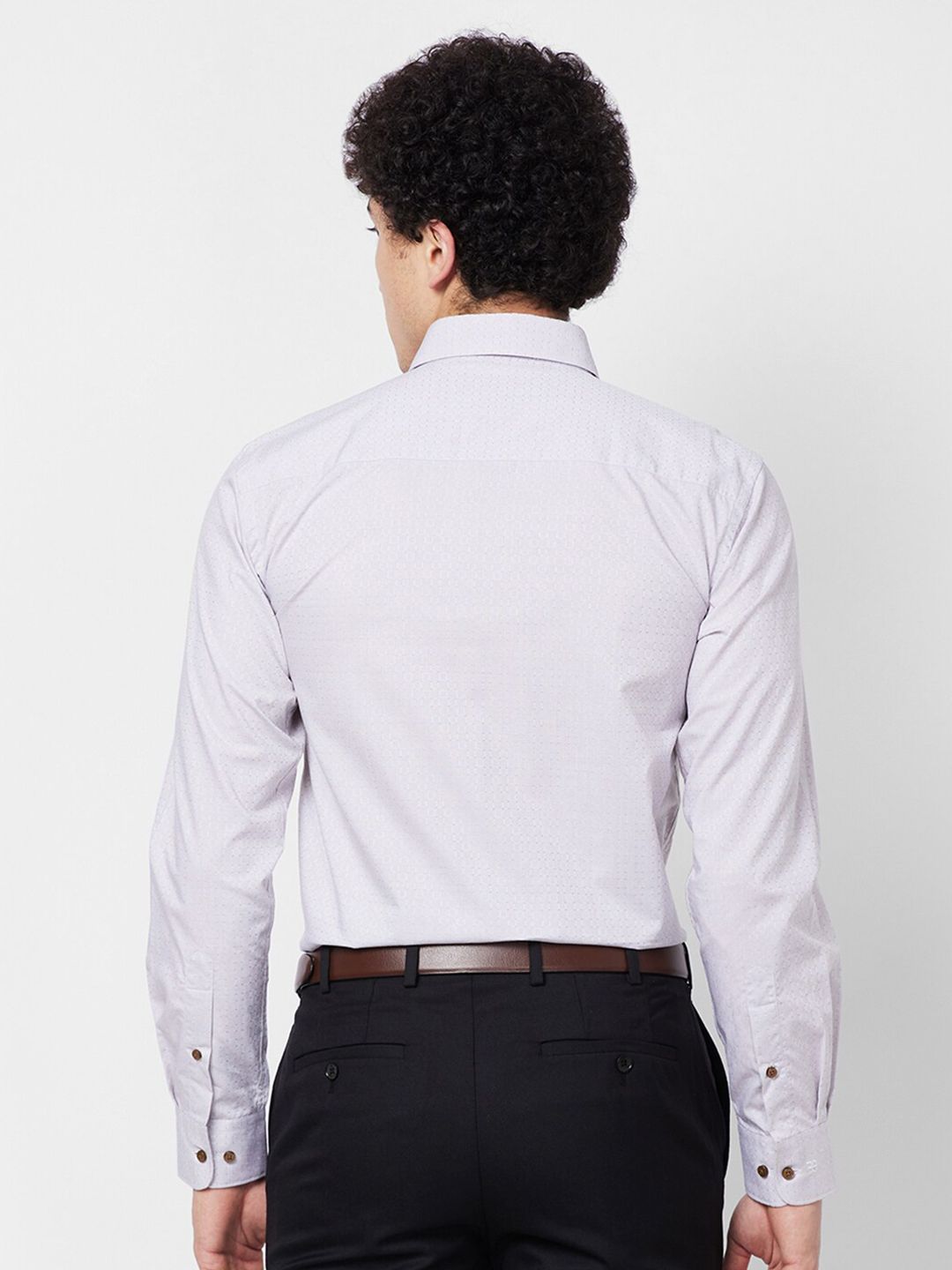 Raymond Spread Collar Long Sleeves Checked Contemporary-Fit Cotton Formal Shirt