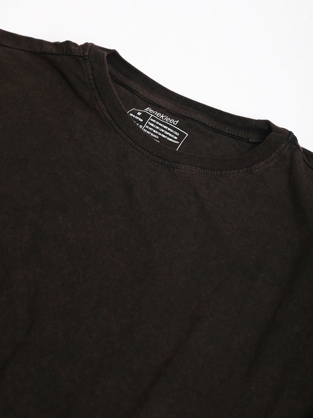 Men Acid Wash Round Neck Cotton T-shirt