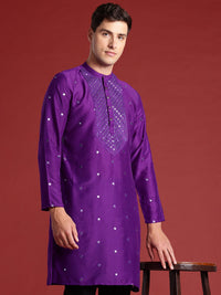 Anouk Mirror Work Embroidered  Kurta with Trousers Set