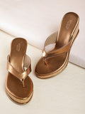 Anouk Women Copper-Toned Solid Wedges