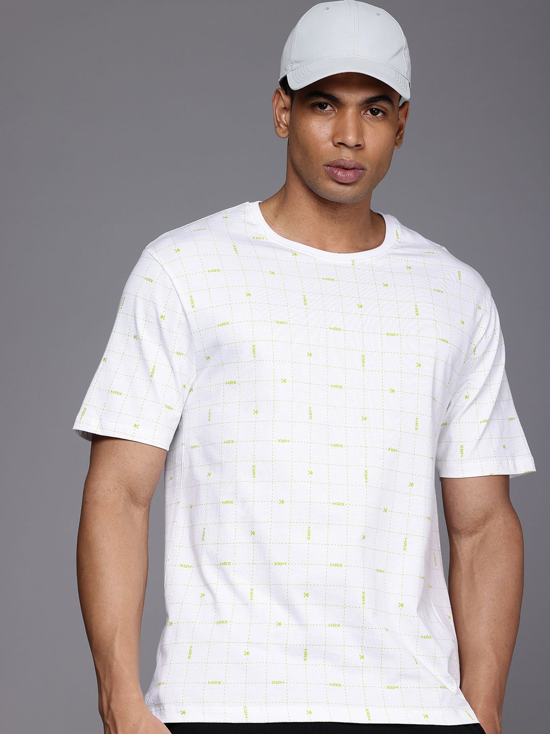 HRX by Hrithik Roshan Printed Drop-Shoulder Sleeves Pure Cotton Relaxed Fit T-shirt