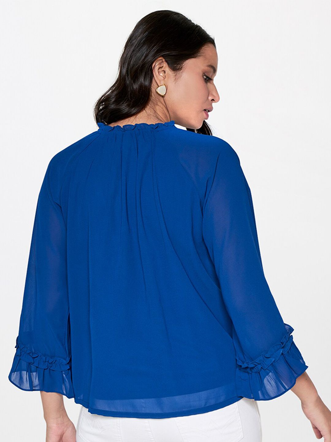 AND Tie-Up Neck Gathered Or Pleated Top