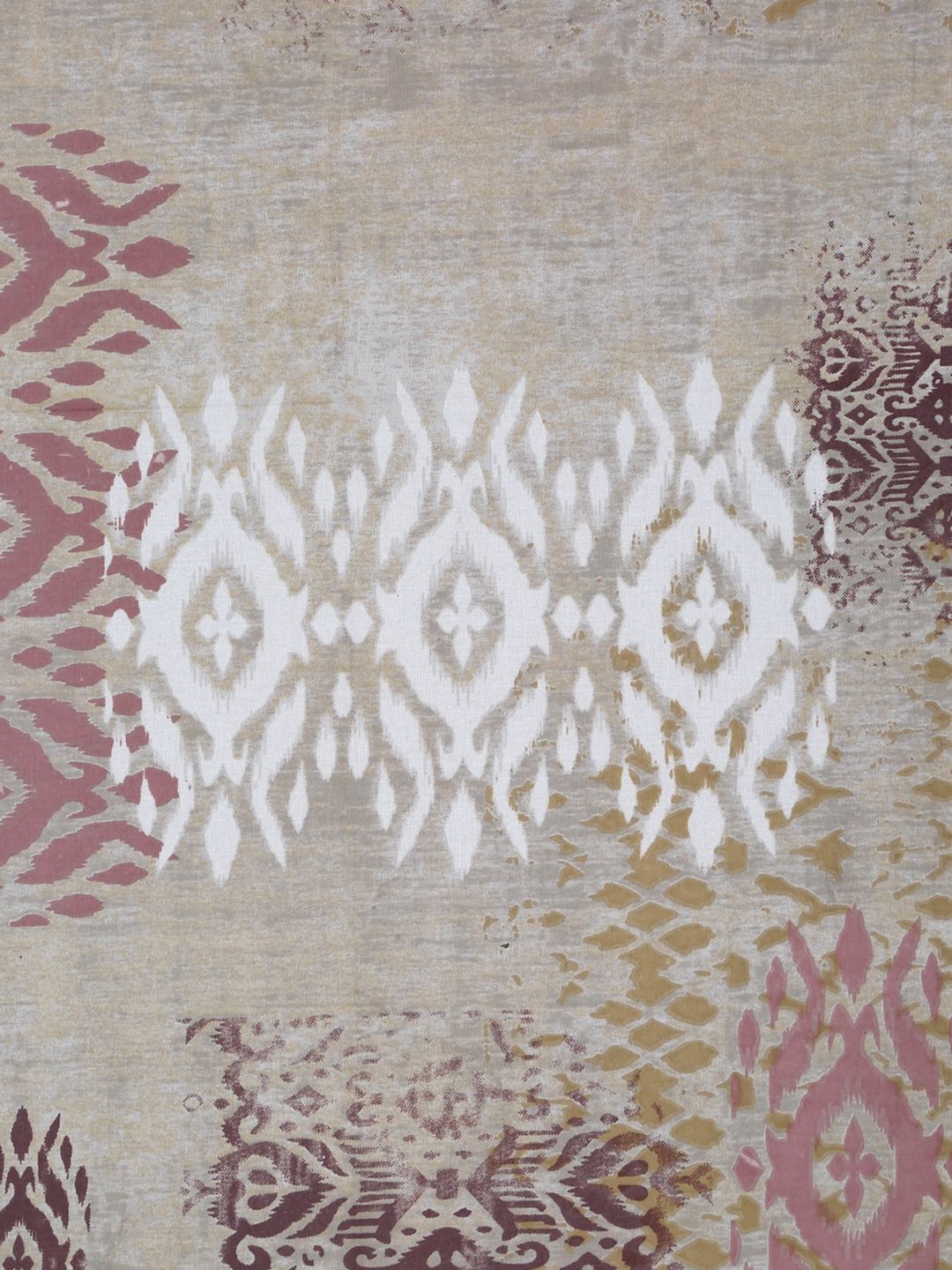 KLOTTHE Beige & Brown Printed Pure Cotton 400 TC Dilengkapi Cadar Bujang Dengan Sarung Bantal