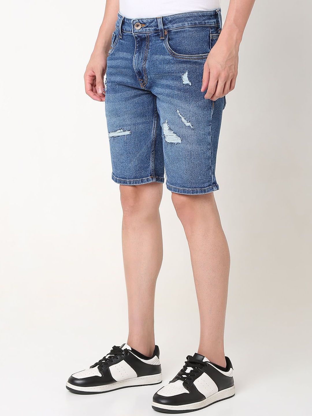 SPYKAR Men Washed Denim Shorts Technology