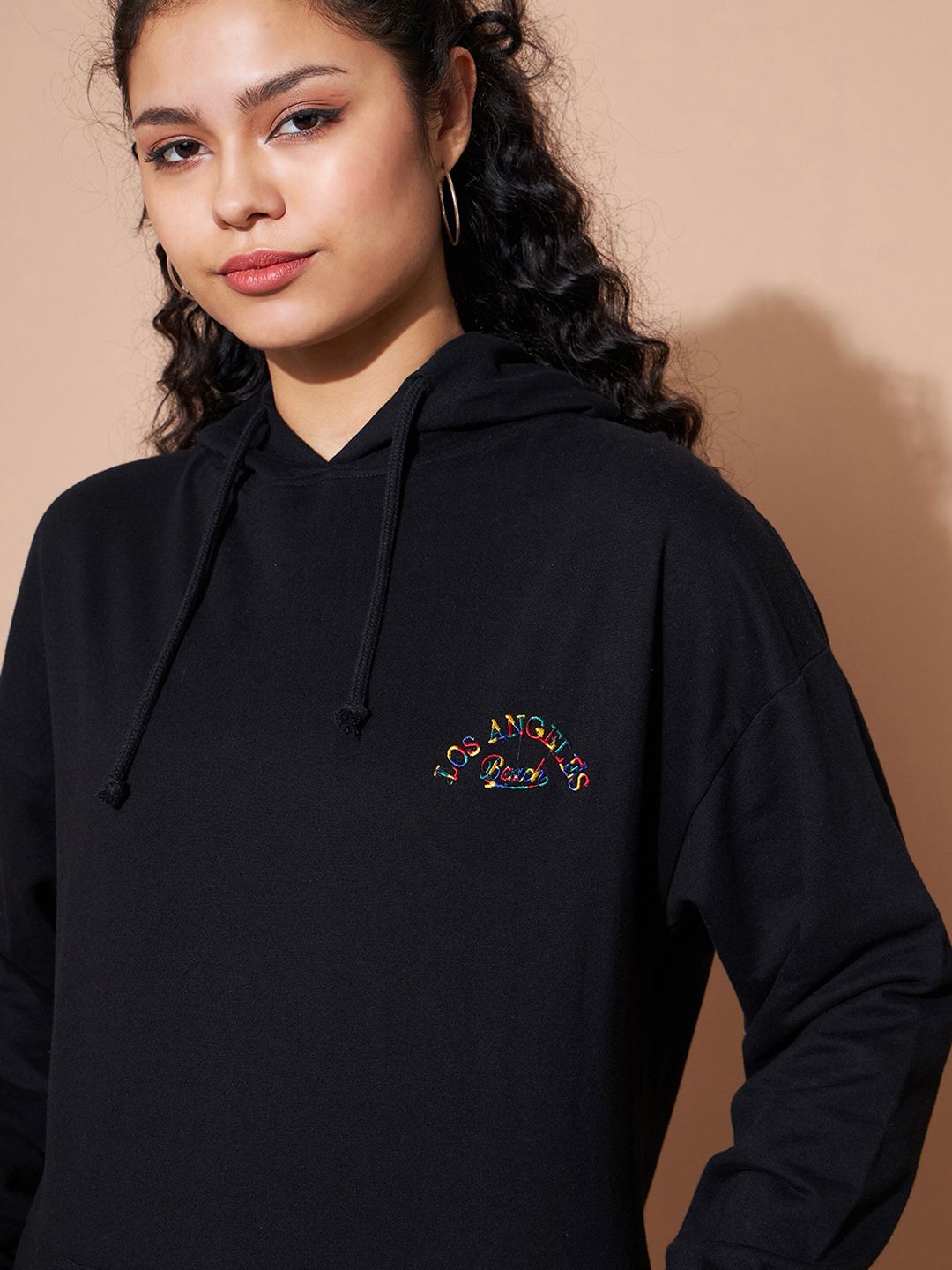 SASSAFRAS BASICS Embroidered Hoodie Long Sleeve Oversized Co-Ords