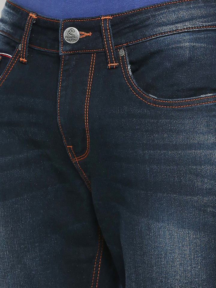 Being Human Men Mid-Rise Heavy Fade Dark Shade Clean Look Joggers