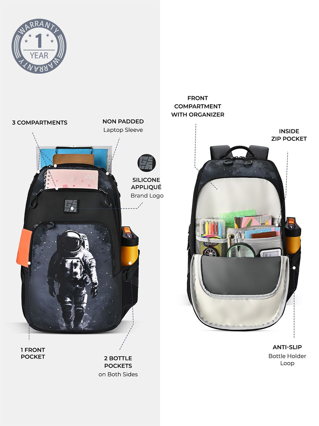 Gear Unisex Graphic Printed Backpack