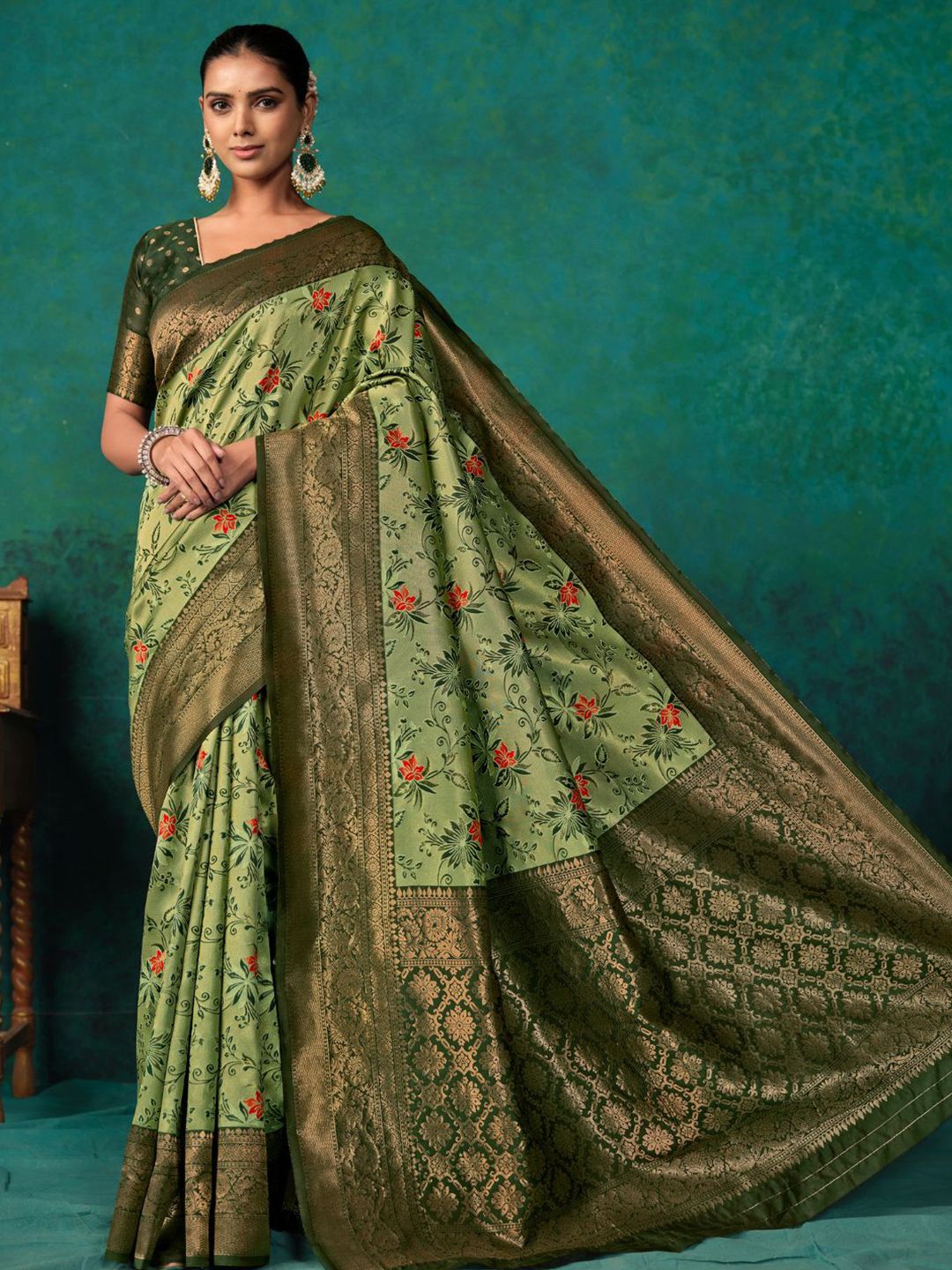 KALINI Ethnic Motifs Woven Design Zari Paithani Saree
