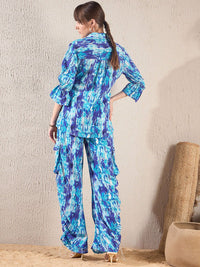 SASSAFRAS Abstract Printed Shirt & Trouser Co-Ord Set