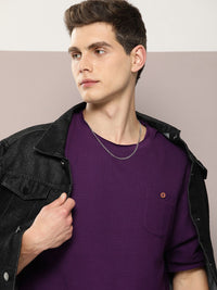 DILLINGER Men Waffle Structure Pure Cotton Pockets T-shirt