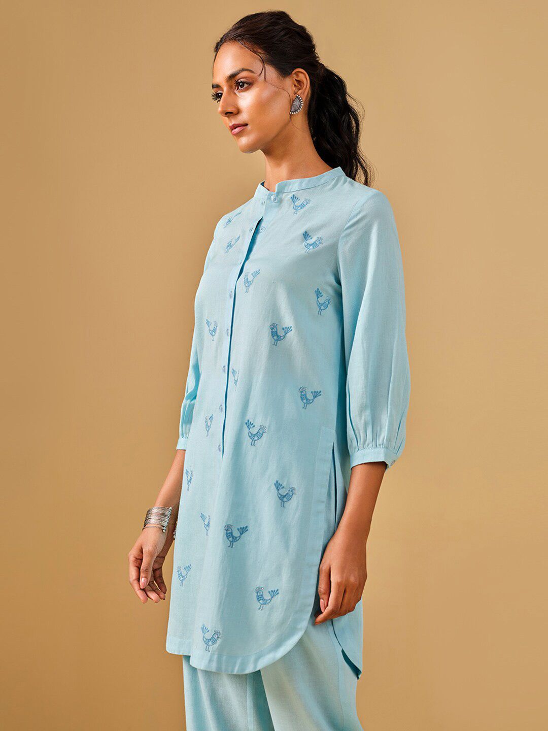 Global Desi Printed Shirt With Trousers