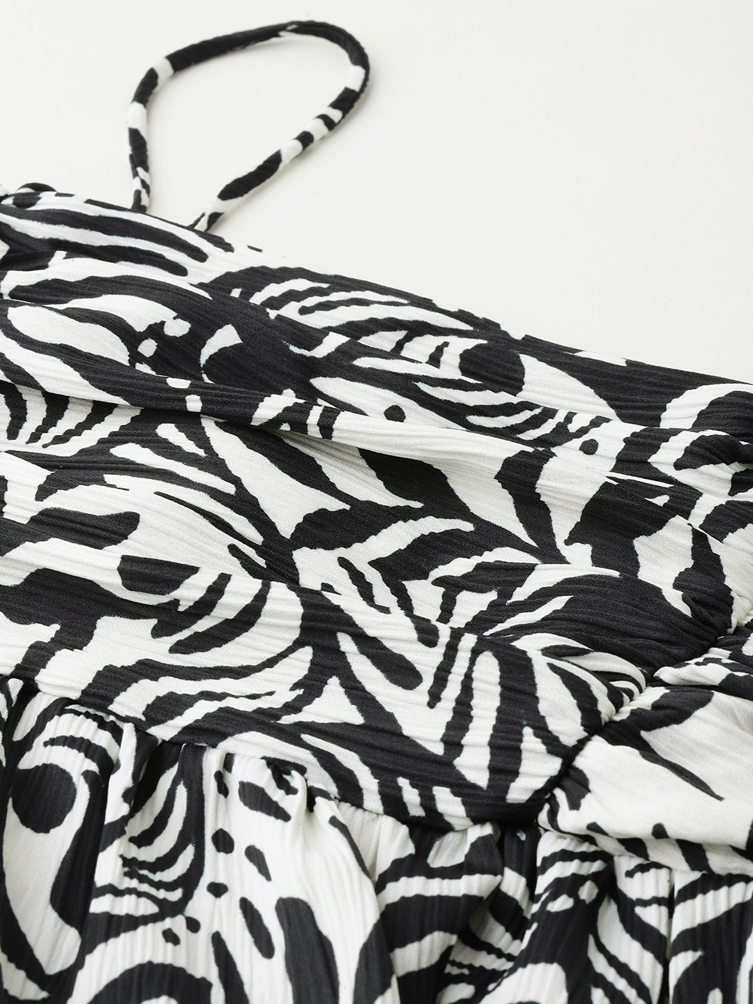 DressBerry Ruched Monochrome Fit & Flare Dress