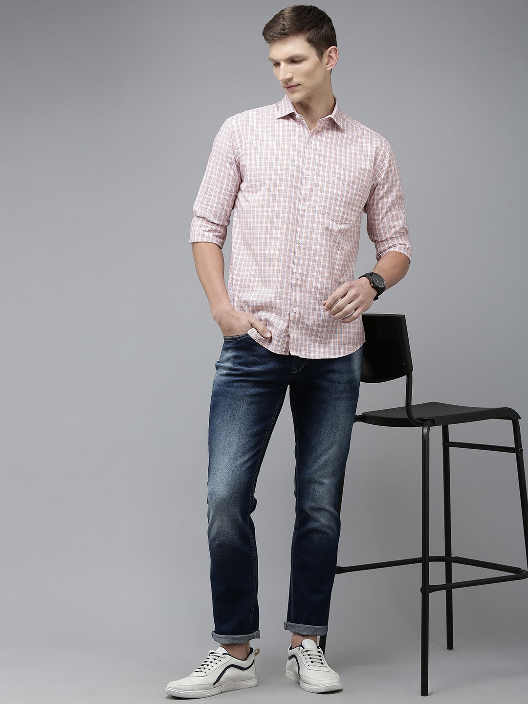 Park Avenue Slim Fit Pure Cotton Checked Casual Shirt