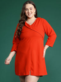 DressBerry Plus Size Layered Fit & Flare Mini Dress
