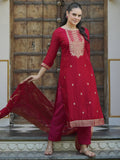 Libas Ethnic Motifs Straight Kurta with Trousers & With Dupatta