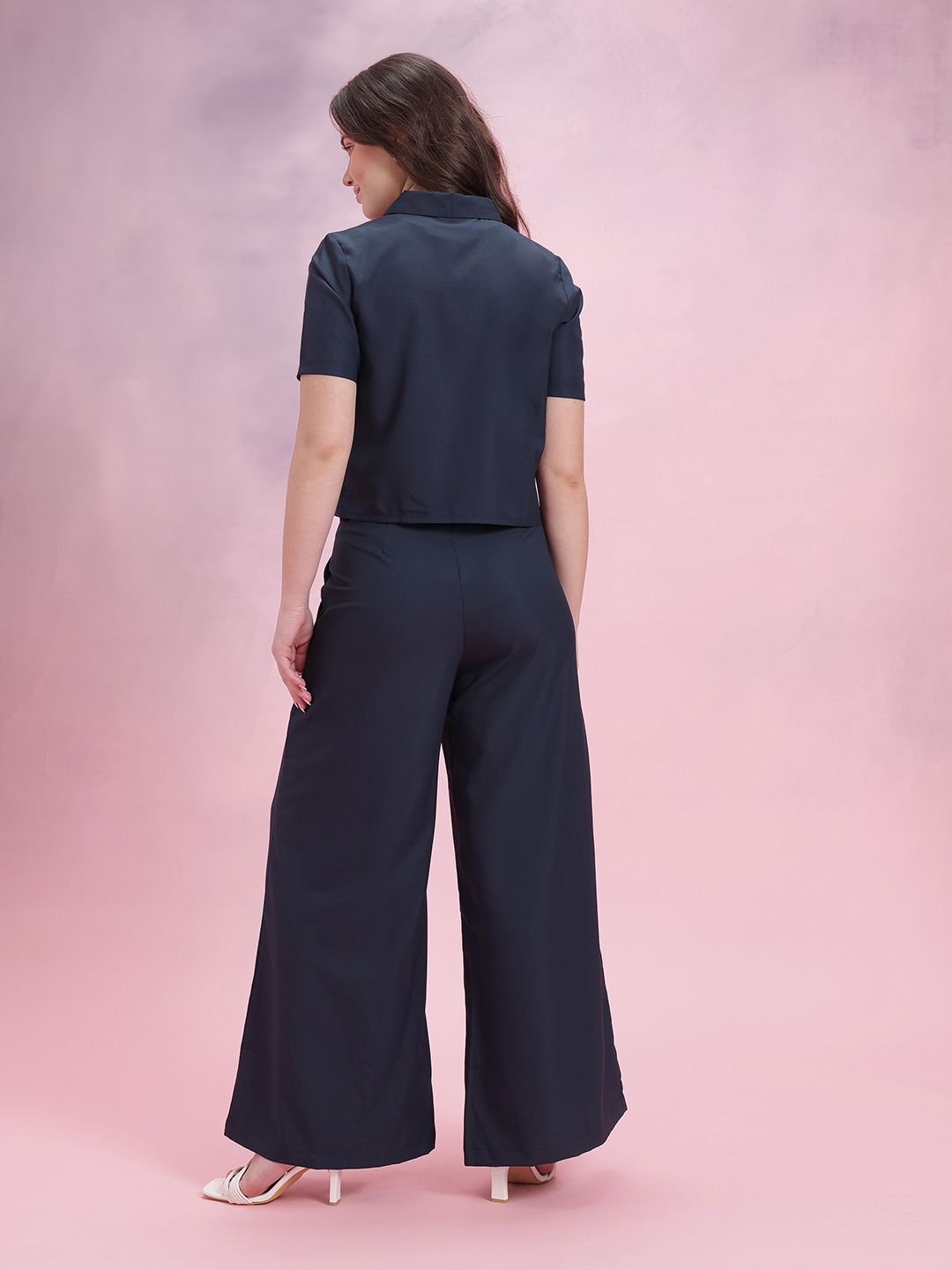 DressBerry Solid Shirt With Trousers Co-Ords