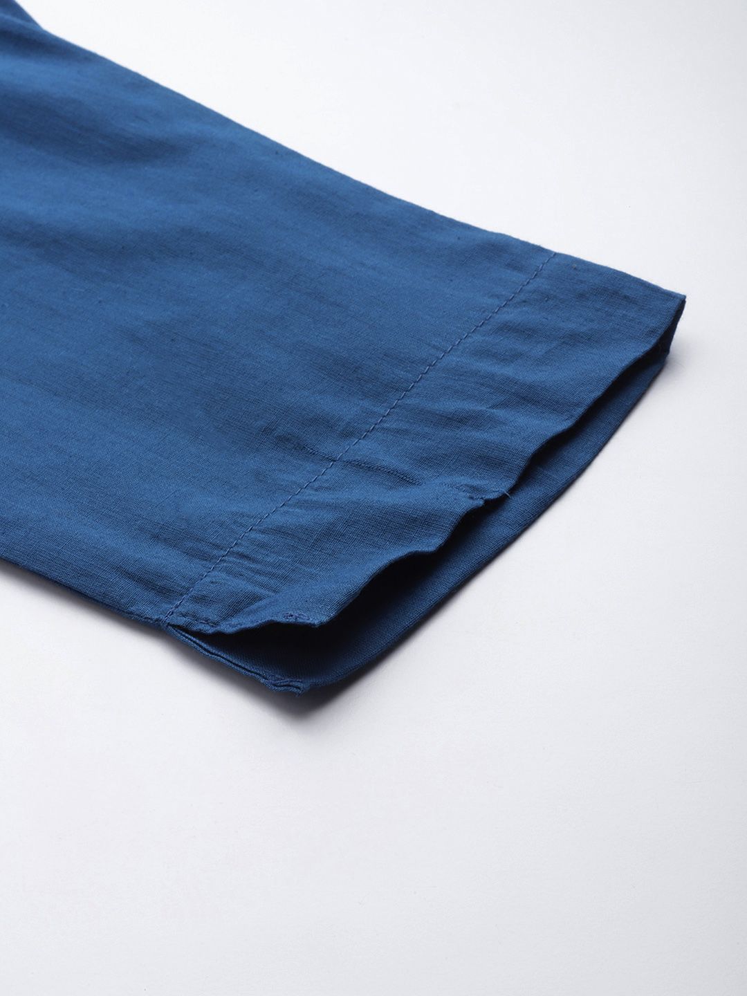 Anouk Women Navy Blue Ethnic Motifs Printed Kurta with Trousers