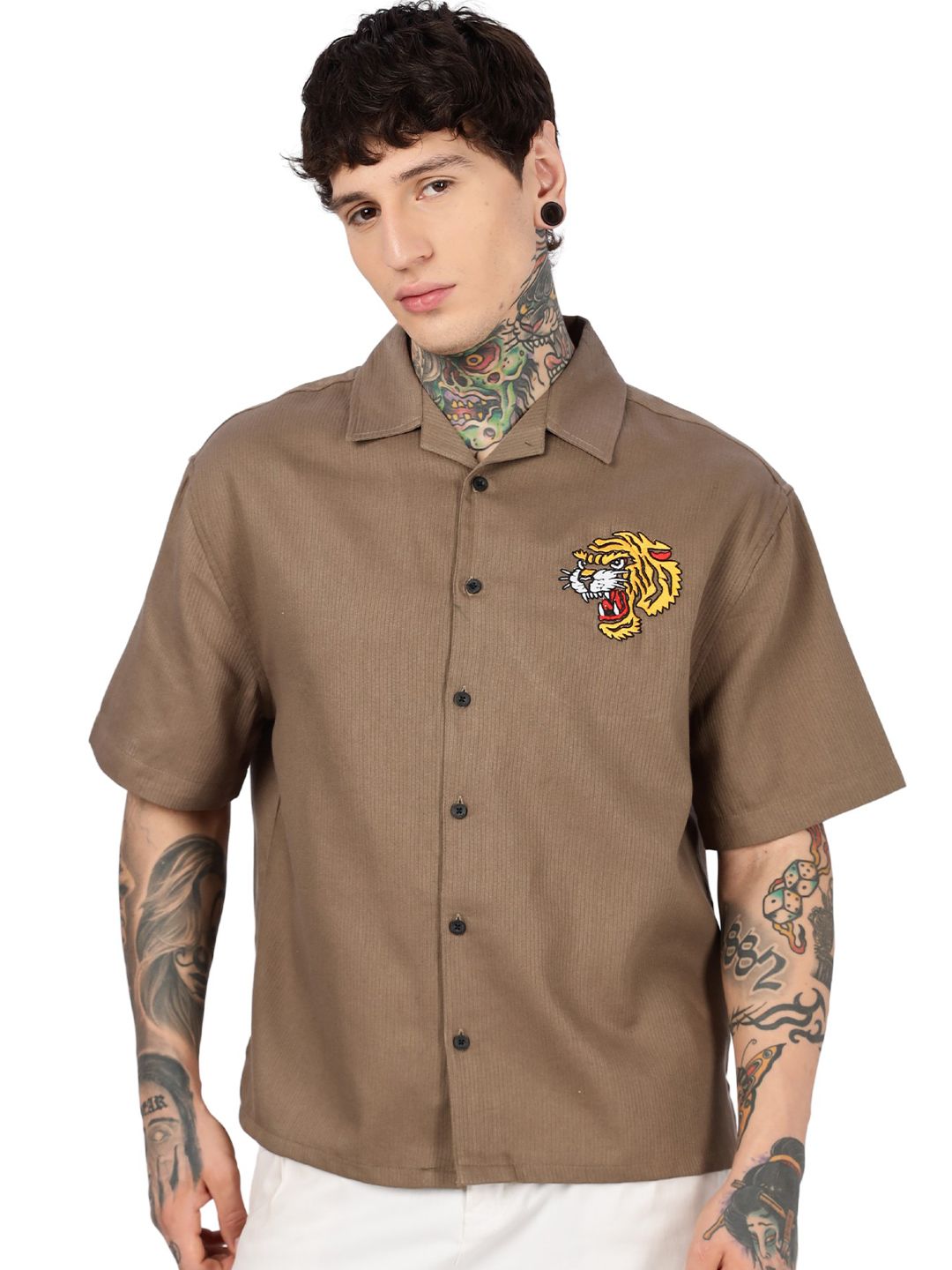 Eszett Furious Cuban Collar Cotton Shirt