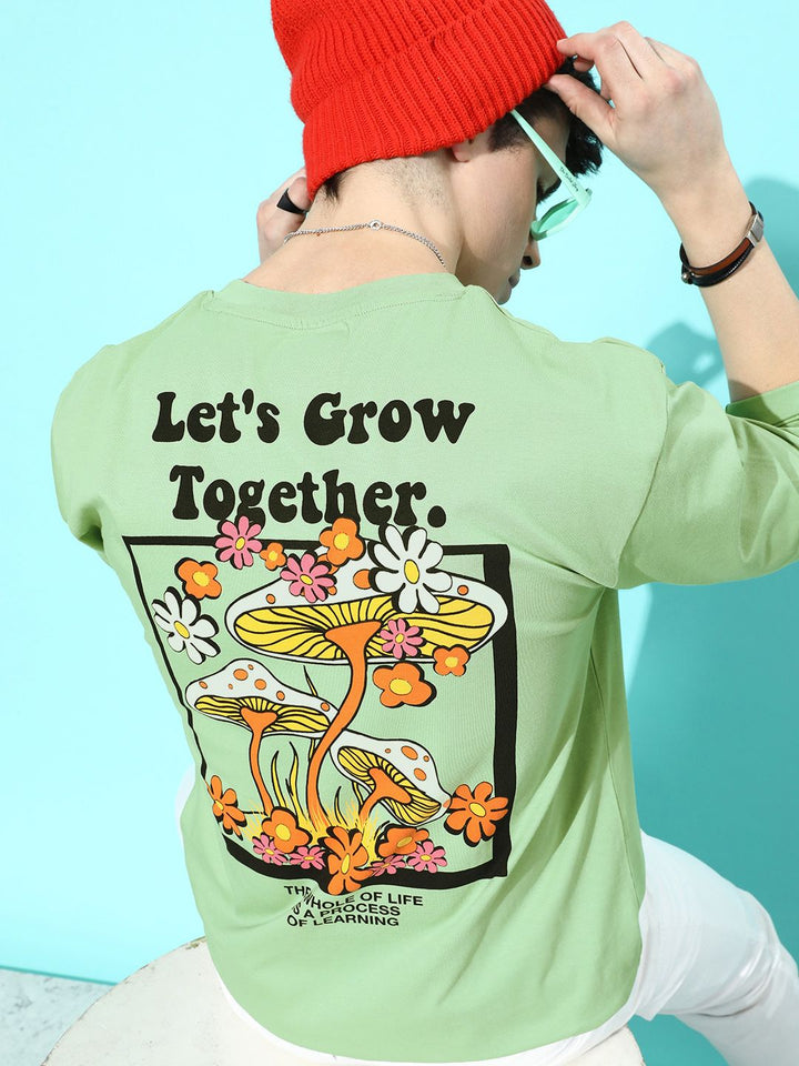 DILLINGER Men Green & Black Printed Oversized  T-shirt