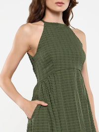 RAREISM Striped A-Line Midi Dress