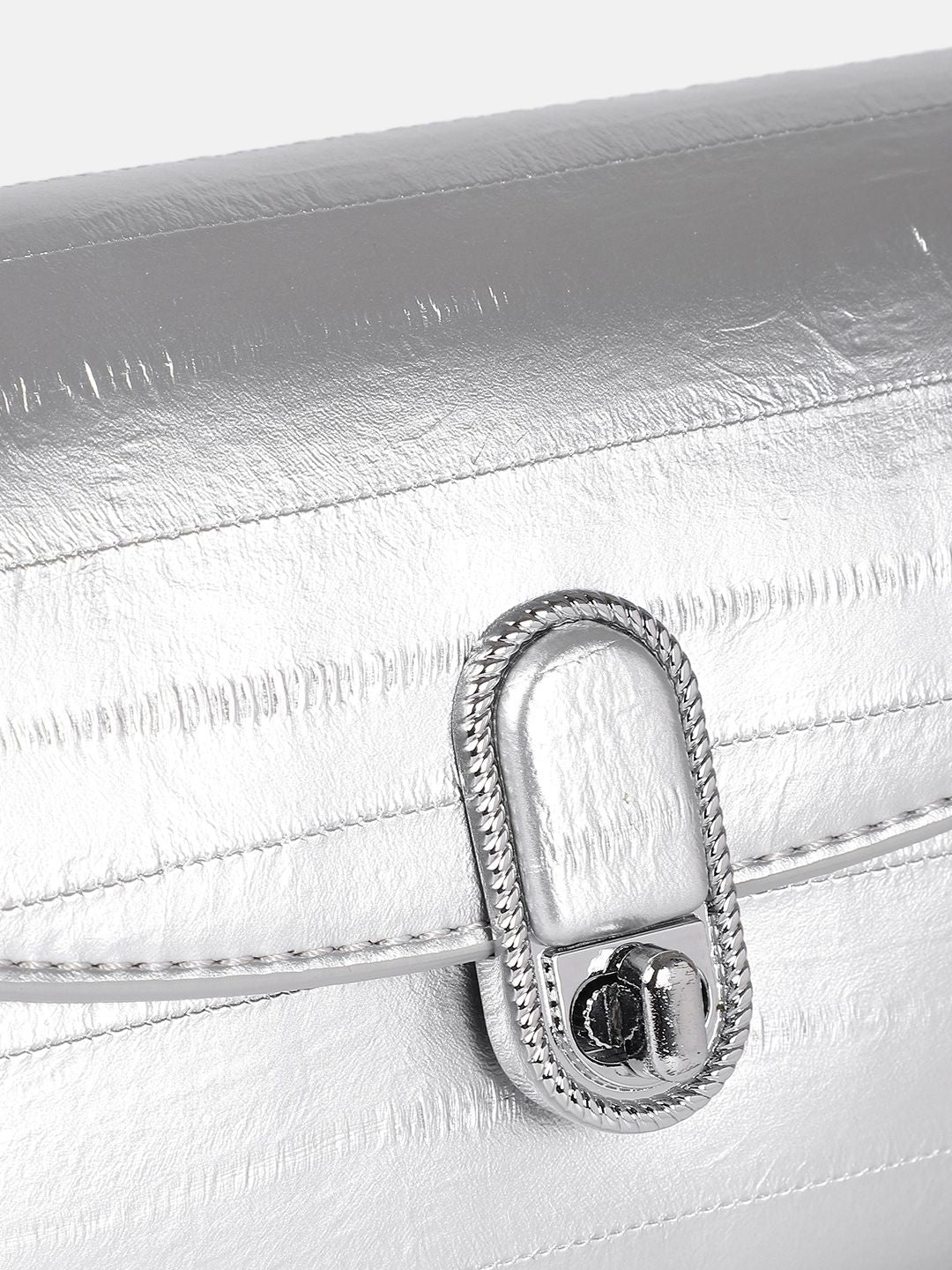 DressBerry Textured Structured Satchel Bag