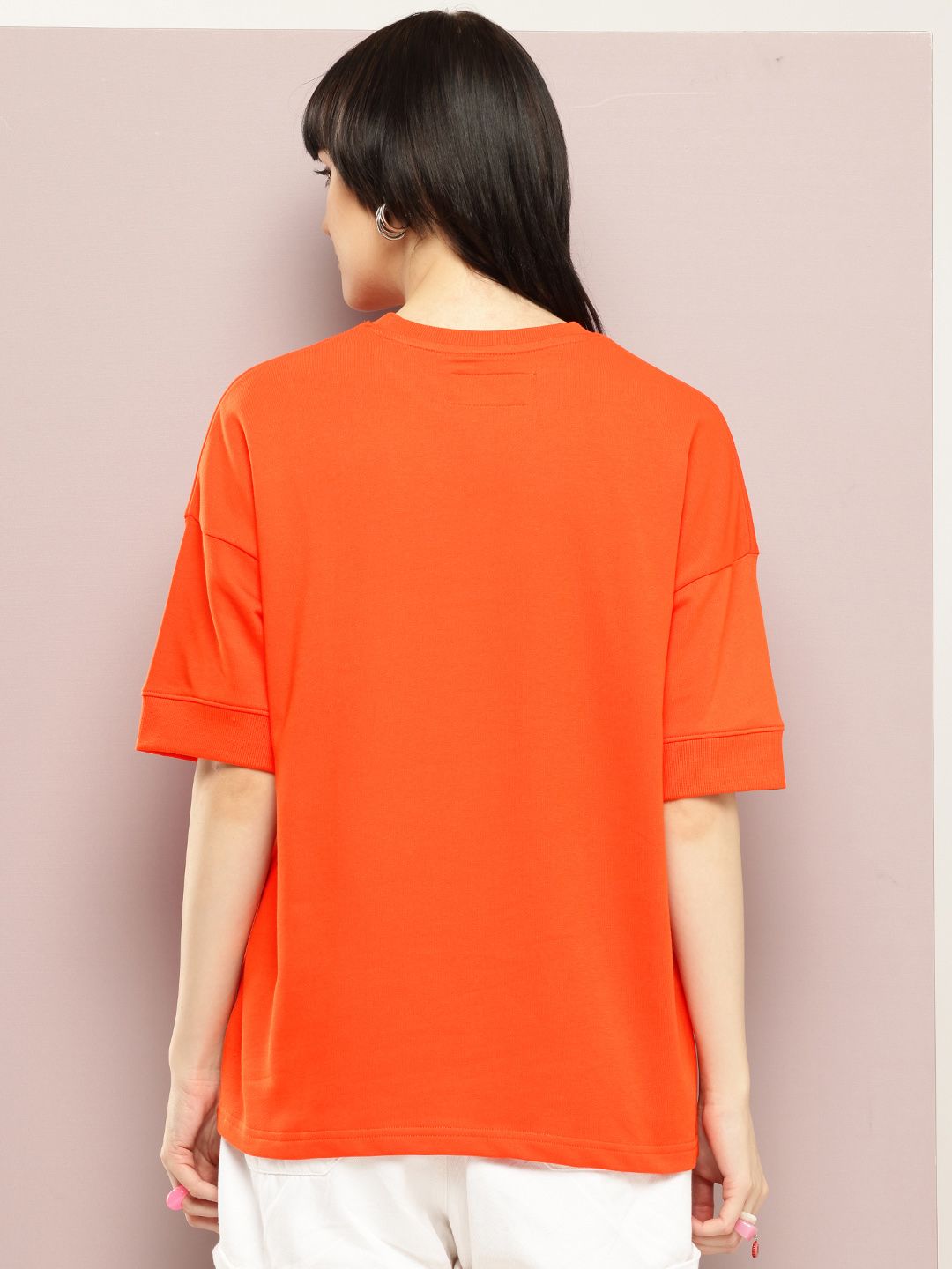 DILLINGER Women Oversized Drop Shoulder Ultra Soft Drapey Cotton Crew Neck T-Shirt