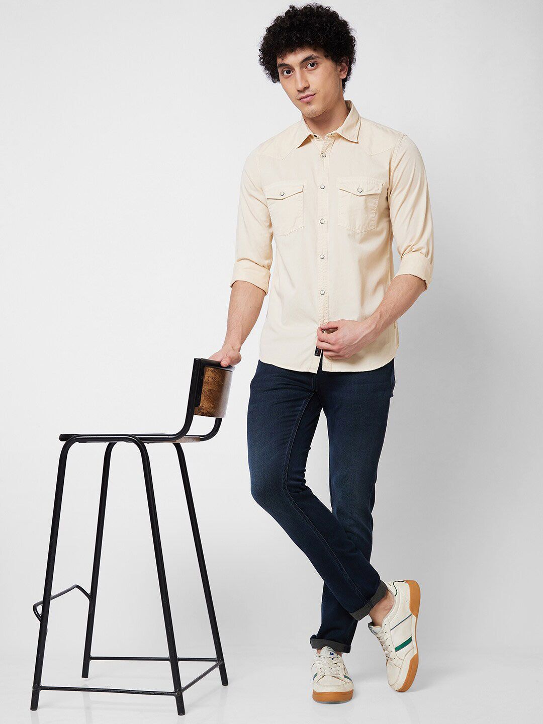 SPYKAR Spread Collar Cotton Casual Shirt