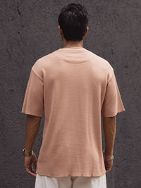 Powerlook Men Solid Oversized Round Neck T-shirt