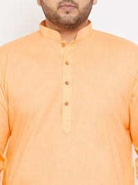 VASTRAMAY Men Orange Cotton Kurta