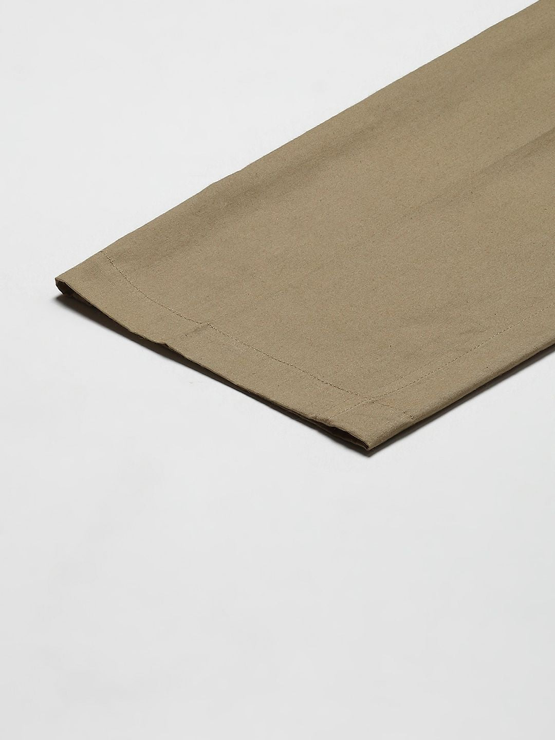 See Designs Men Khaki Solid Cotton Pyjamas