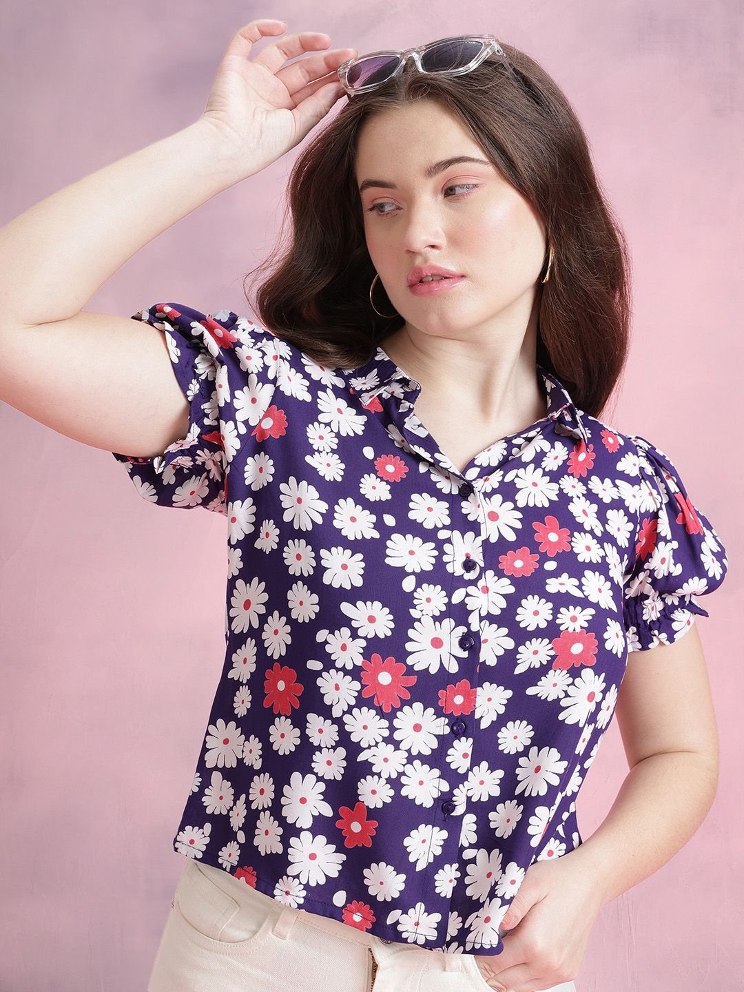 DressBerry Floral Print Casual Shirt