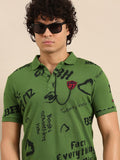 Being Human Brand Logo Printed Polo Collar Pure Cotton T-shirt
