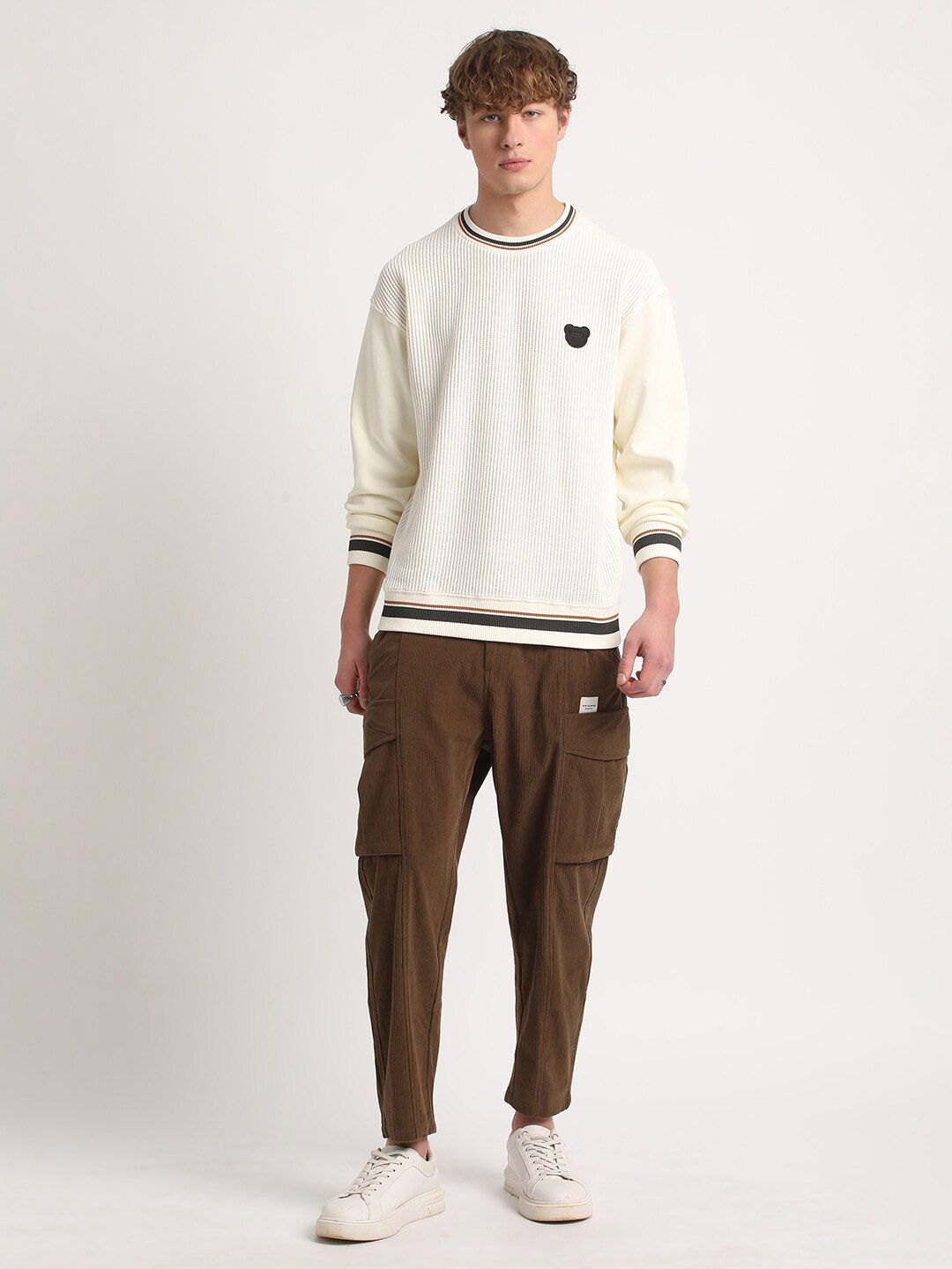 THE BEAR HOUSE Round Neck Cotton Sweatshirt