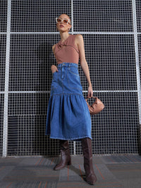 SASSAFRAS Brown Twisted Tank Top