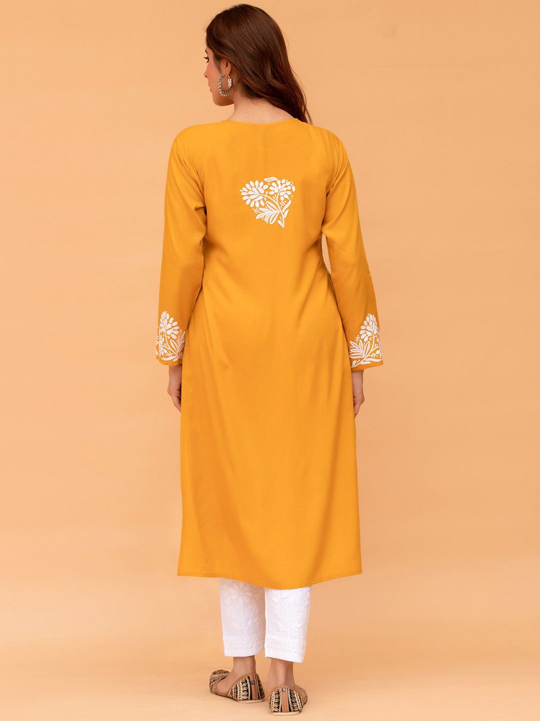 HOUSE OF KARI Ethnic Motifs Embroidered Keyhole Neck Handloom Kurta