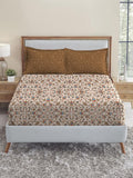 MYTRIDENT Classic Amber Urban Comfort Flat 144TC Queen 1Bedsheet with 2 Pillow Covers