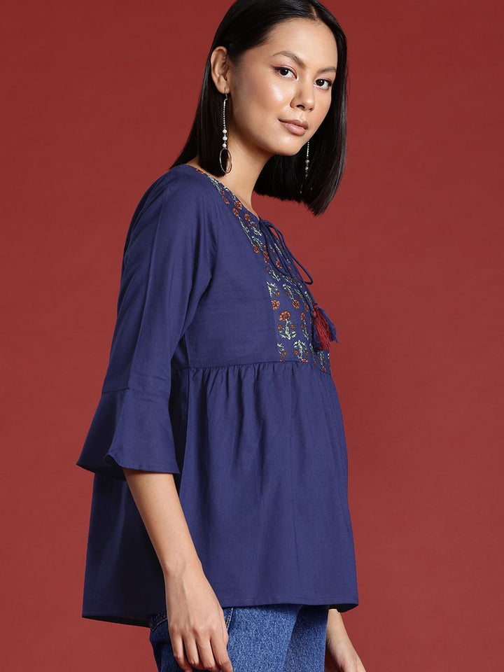 all about you Pure Cotton Printed  A-line Short Kurti