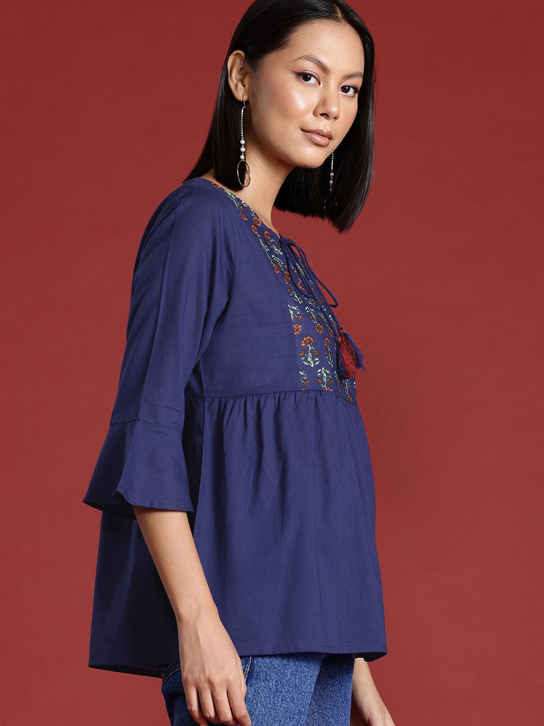 all about you Pure Cotton Printed  A-line Short Kurti