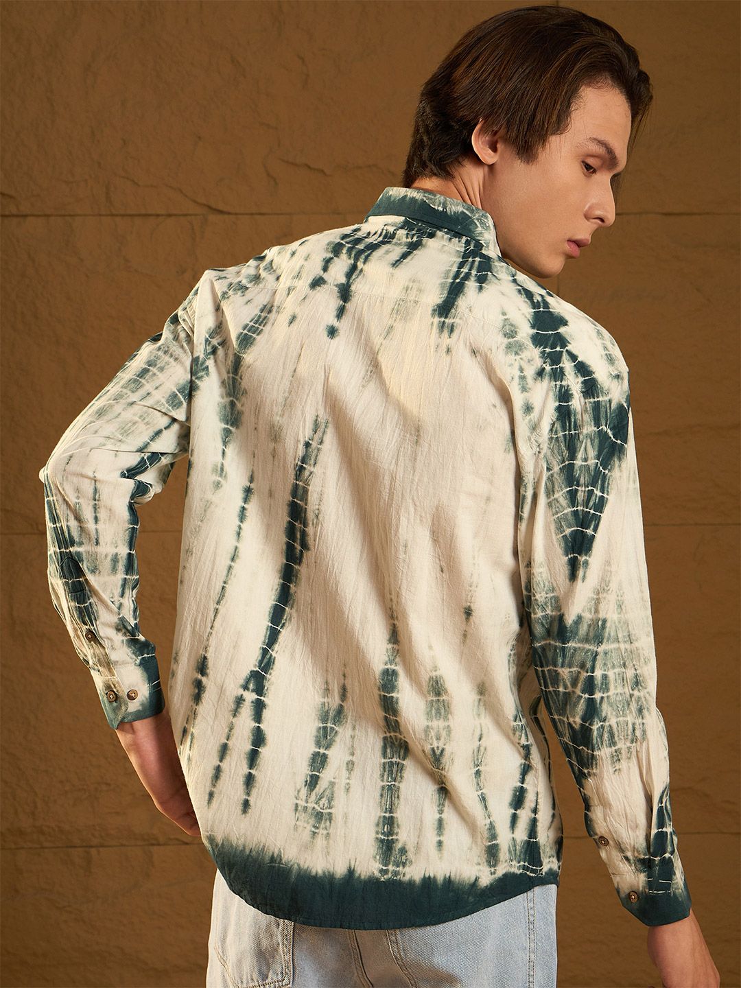 Dennison Men Tie and Dye Oversized Pure Cotton Shirt