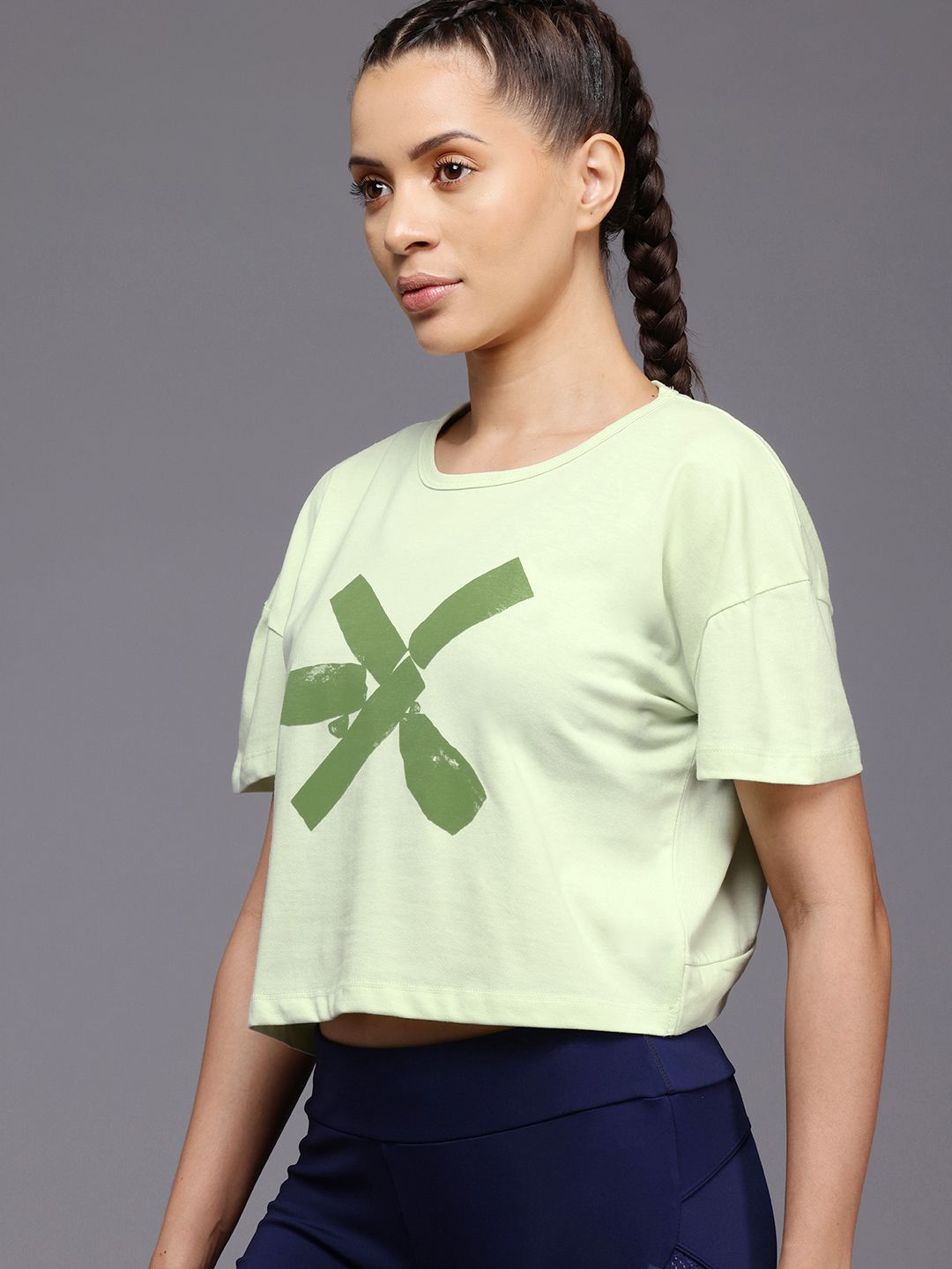 HRX by Hrithik Roshan Printed Cut Out Back Yoga T-shirt