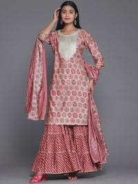 Libas Floral Yoke Design Round Neck Three-Quarter Sleeves Gotta Patti Kurta Set