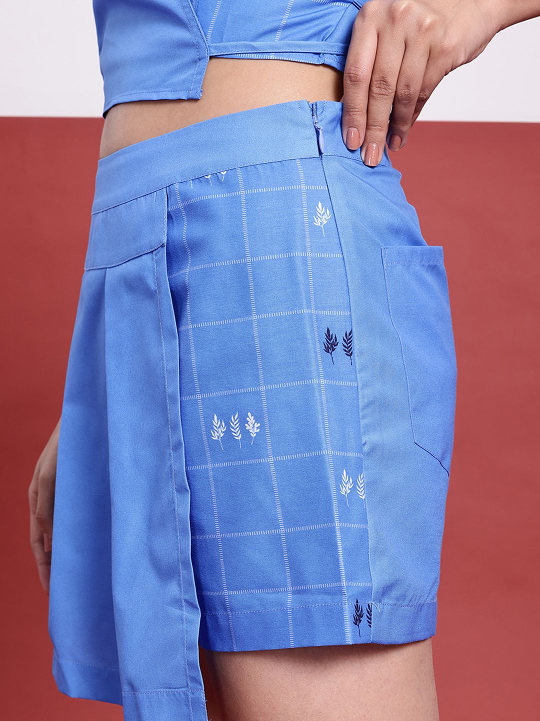 DressBerry Pleated Pixie Checkered Mini Skorts