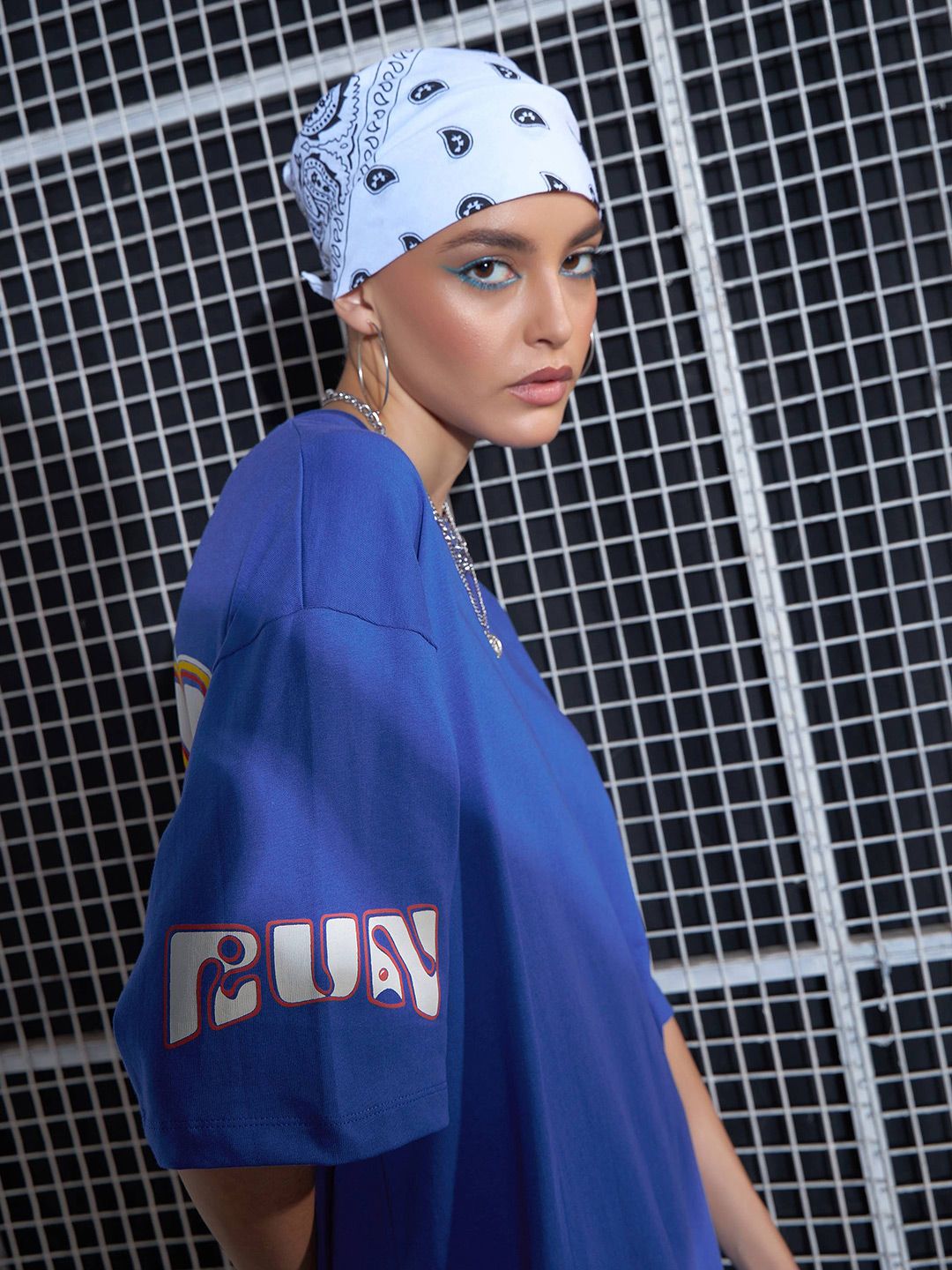 SASSAFRAS Graphic Printed Oversized Pure Cotton T-Shirt Dress