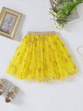 YK Girls Printed Flared Mini Skirt