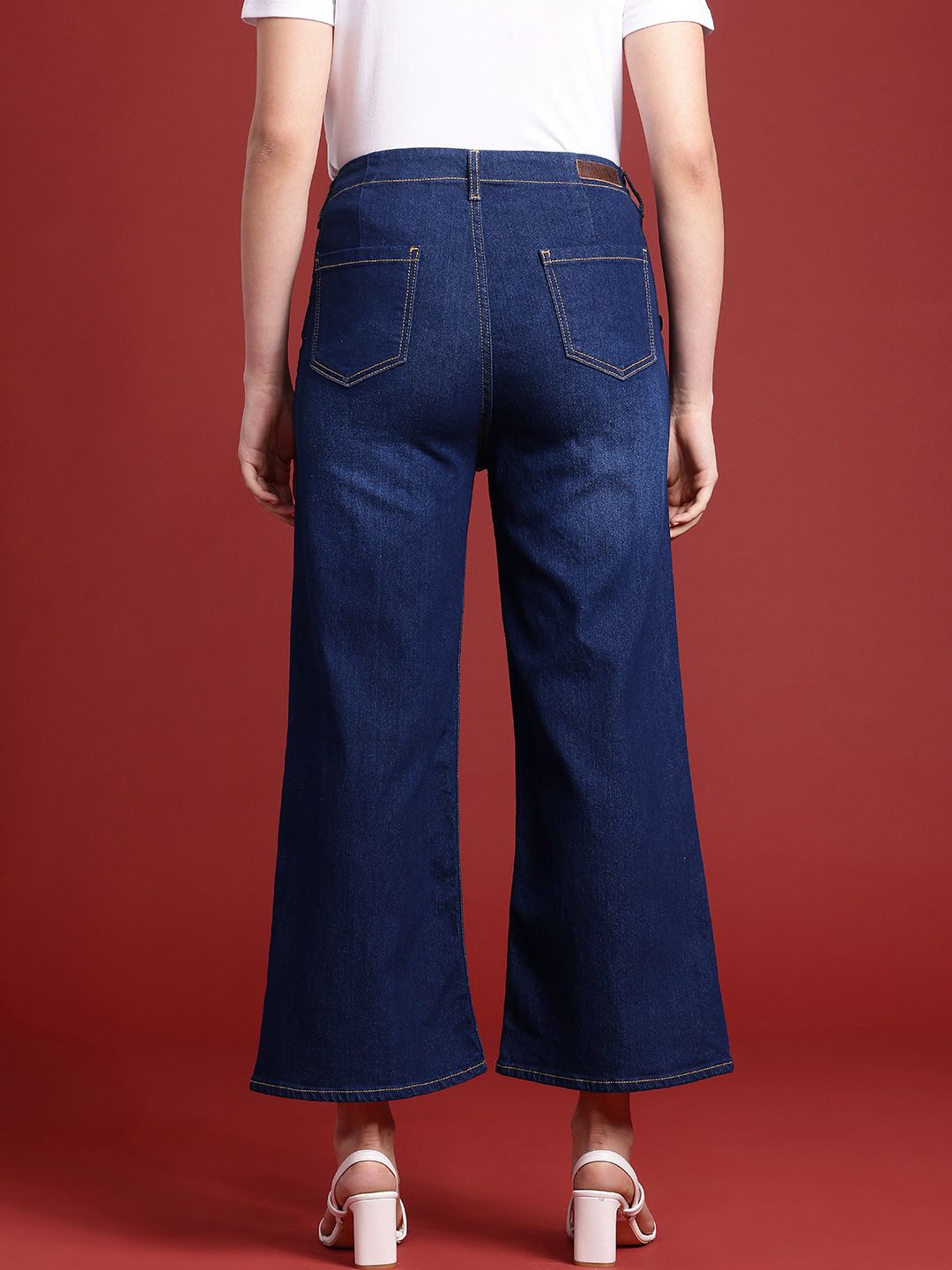 all about you Women Wide Leg High-Rise Light Fade Stretchable Jeans