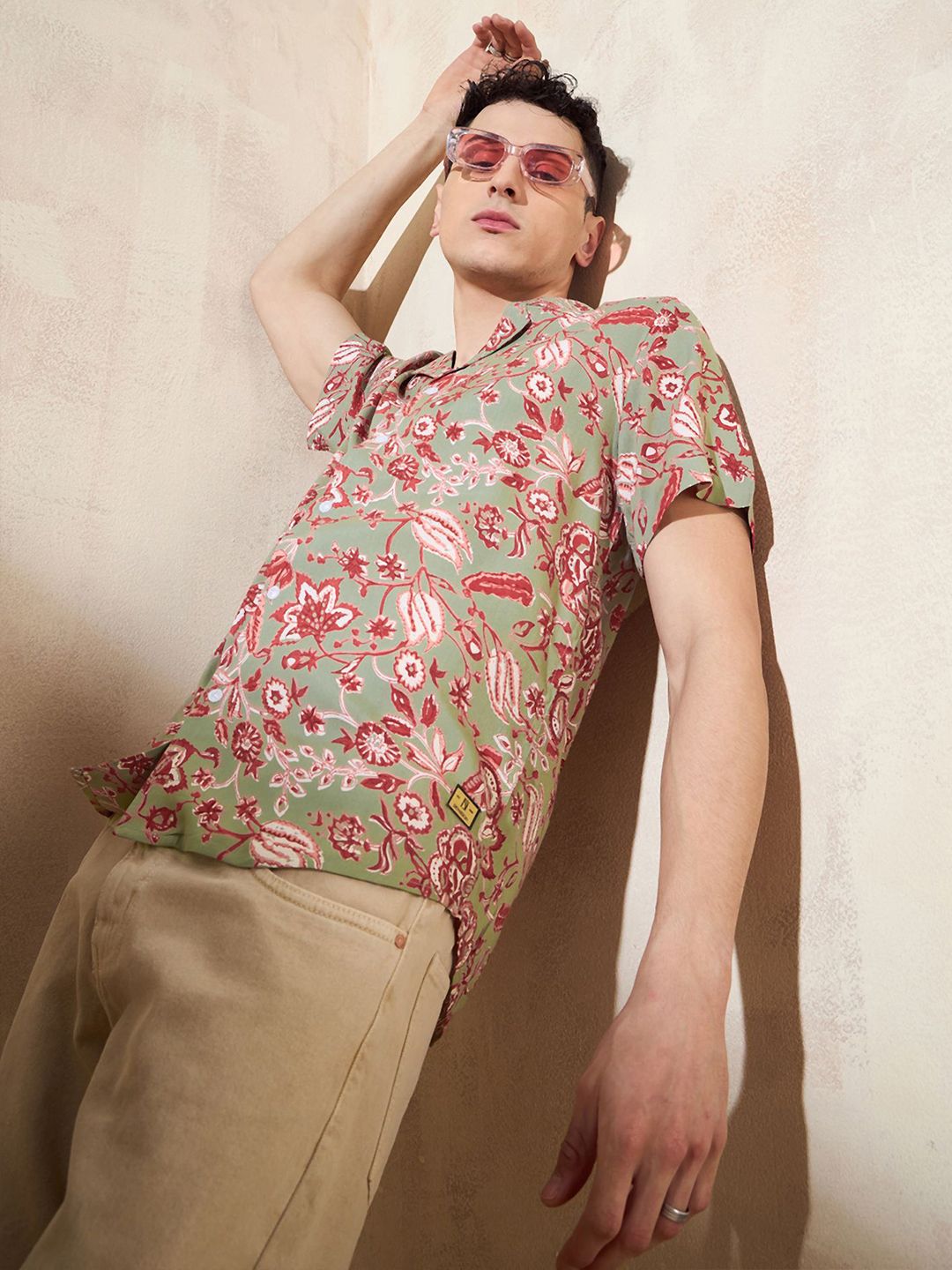 DENNISON Floral Printed Oversized Casual Shirt